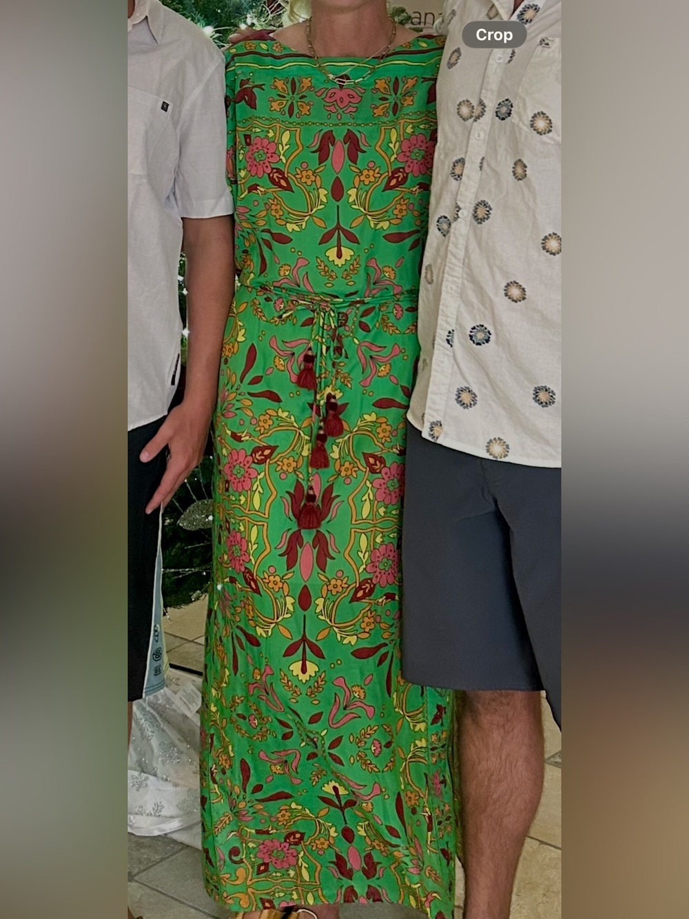 Tory Burch Green Floral-Paisley dress with Pink and Yellow Accents - Picture 7 of 7
